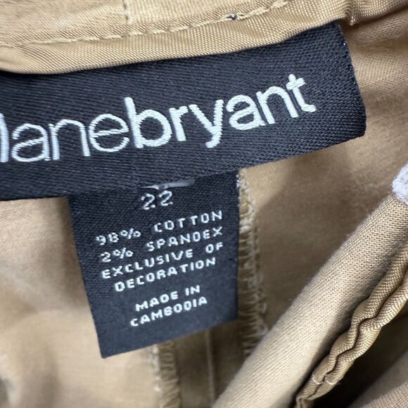 Lane Bryant Khaki Bermuda Shorts Size 22 womens plus twill bottoms - Picture 4 of 5